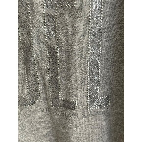 VICTORIA SECRET SUPERMODEL ESSENTIAL WOMENS GRAY ZIPPER HOODIE SIZE L - Picture 10 of 13